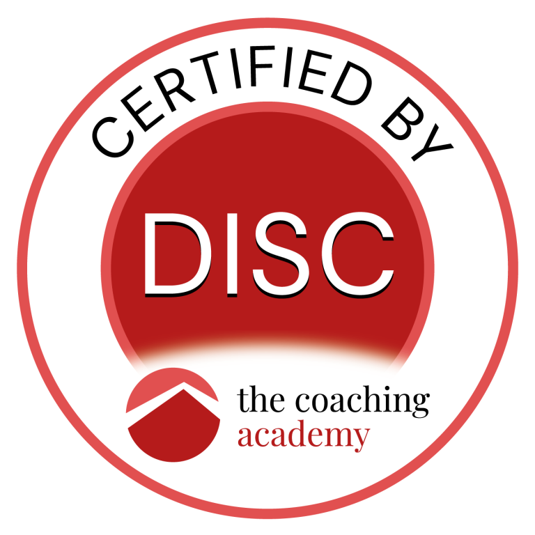 Kite mark from The Coaching Academy confirming that Andrew Lamberti is certified to use the DISC personality profiling tools Kite mark from The Coaching Academy saying "Certified by DISC"