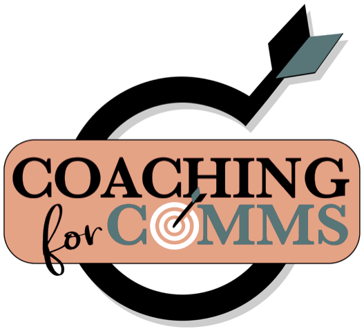 The Coaching for Comms logo inside a target graphic